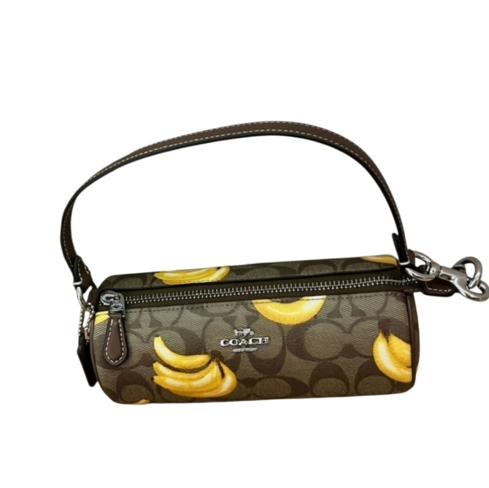 Coach Nolita Barrel Bag In Signature Canvas With Banana Print - Picture 14 of 14